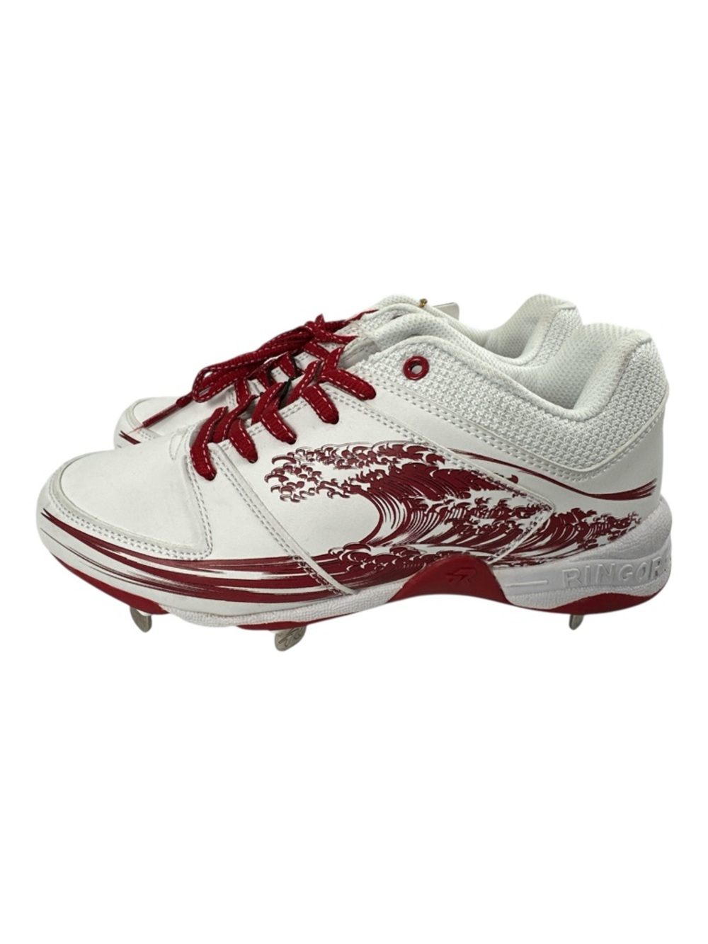 Ringor Rip-It Flite Spike Cleats Rising Tide White Red Softball‎ Metal Spikes